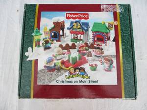 lot 126 image: LIKE NEW 2003- Fisher-Price, Little People Christmas on Main Street, B5861, Box has never been opened until now for photos