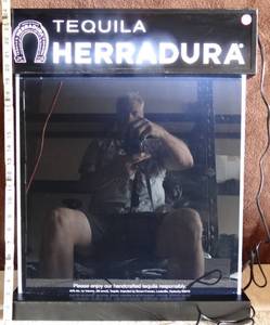 lot 11 image: LIGHTED TEQUILA HERRADURA DISPLAY BOARD - WORKS WITH NEON PAINT PENS FOR ADVERTISING - WORKS