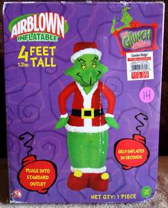 lot 14 image: RARE GEMMY AIRBLOWN GRINCH stole Christmas 2007 YARD INFLATABLE 4 FT - SEE COMPS $$$$