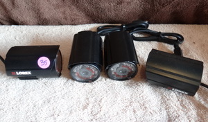 lot 35 image: Lorex MC7540 Security Cameras Super Resolution Weatherproof Night vision, Black (X4)