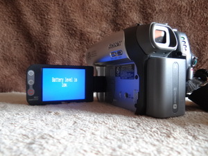 lot 53 image: Sony HandyCam DCR-DVD92 Mini DVD Camcorder Nightshot 20x Optical Zoom