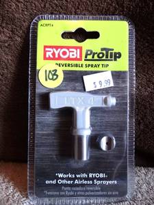 lot 103 image: Ryobi ProTip ACRPT4 Reversible spray tip Airless sprayer NEW IN PACKAGE