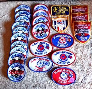 lot 116 image: LARGE LOT OF EMBROIDERED SOCCER BADGES