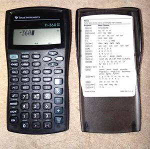 lot 124 image: Texas Instruments 36 X II Scientific Calculator wCover