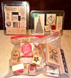 lot 132 image: LARGE ASSORTMENT OF CRAFTING STAMPS - (RETAIL $5UP EACH)