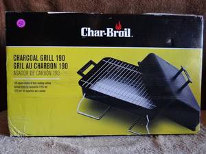 lot 150 image: Char-Broil 190 Portable Tabletop Charcoal Grill- Black NIB