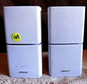 lot 163 image: Bose - Swiveling Double Cube Speakers (White)