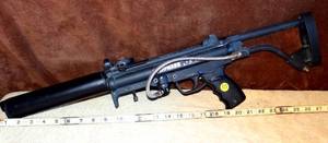 lot 175 image: TIPPMANN A5 AR Kit Paintball Marker - TMC Style Gun Hopper Stock Tactical Rail & Customized Barrel