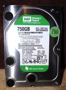 lot 180 image: WESTERN DIGITAL  HARD DRIVE- 750 GB WD7500AACS