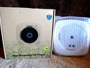 lot 184 image: CD Player Bluetooth Speaker USB Player AUX Boombox Wall Mountable KC-609 - NIB