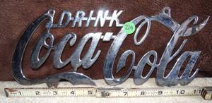 lot 219 image: 11 INCH COCA-COLA STAINLESS ADVERTISING PLATE