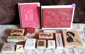 lot 239 image: LARGE ASSORTMENT OF CRAFTING STAMPS - (RETAIL $5UP EACH)