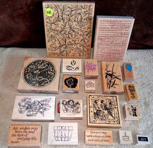 lot 241 image: LARGE ASSORTMENT OF CRAFTING STAMPS - (RETAIL $5UP EACH)