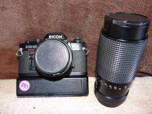 lot 257 image: VINTAGE Ricoh KR-10 Super 35mm SLR Film Camera W 2 LENSES & MOTOR