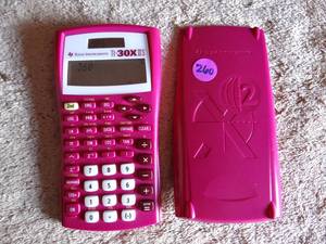 lot 260 image: Texas Instrument TI 30x IIS Scientific Calculator w Cover - HOT PINK