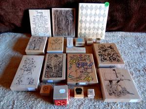 lot 330 image: LARGE ASSORTMENT OF CRAFTING STAMPS - (RETAIL $5UP EACH)