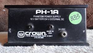 lot 333 image: Crown PH-1A Single Channel Battery AC-powered Audio Phantom Power Supply