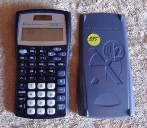 lot 335 image: Texas Instrument TI 30x IIS Scientific Calculator w Cover - BLUE