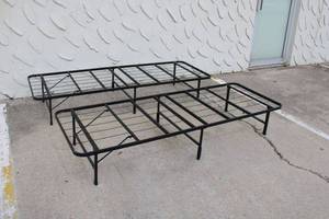 lot 157 image: Pair of Fold-Up Cot Bed Frames
