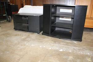 lot 164 image: Black Entertainment Storage Cabinets