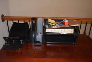 lot 97 image: Office Supplies File Holders, 3-Hole Punch, Staplers, Clipboards, Dividers, File Labels and Drafting Paper Ream