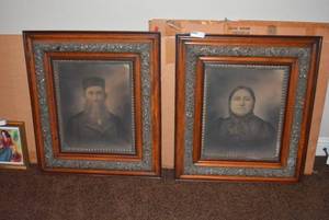 lot 77 image: Pair of Antique Photos with Silver Edged Coated Frames