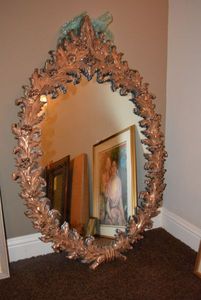 lot 74 image: Ornate Gold Leaf Mirror Marked Turner Wall Accessory VERY HEAVY