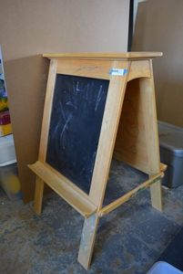 lot 192 image: Solid Wood Easel Chalkboard on one side Whiteboard on the other