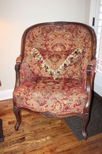 lot 11 image: Antique Upholstered Arm Chair, Matches Lot #10