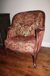 lot 10 image: Antique Upholstered Arm Chair, Matches Lot #11