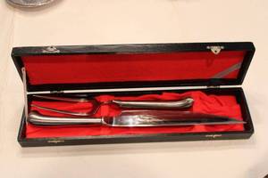 lot 22 image: Carving Set Marked Stainless Steel Japan with Storage Box