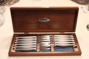 lot 25 image: Towle Invictus Stainless Steel Knife Set and Box