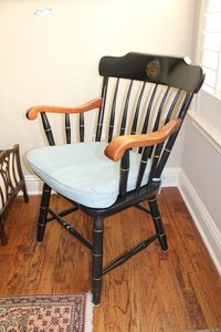 lot 66 image: Wooden Arm Chair with Duke University Emblem