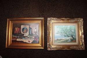 lot 68 image: 2 Framed Oil Paintings signed by artists