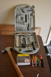 lot 115 image: Tool Set, Hammer, 2 Nails, Extension Cord