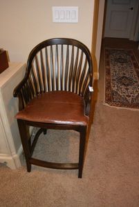 lot 82 image: Windsor Counter Height Arm Chair with Cushion