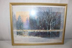 lot 132 image: Tom Heflin C.1987- Beside Still Waters Print.