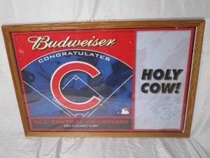 lot 35 image: FRAMED BUDWEISER 2003 CUBS N.L. CENTRAL CHAMPS POSTER