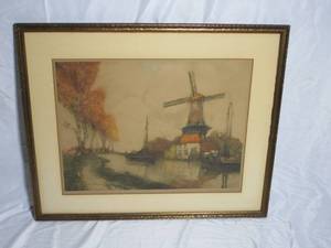 lot 50 image: 1920s RIVER IN FLANDERS BY JULIEN VAN SANTEN