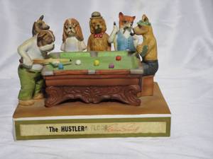 lot 71 image: THE HUSTLER BY ARTHUR SARNOFF SERIES BY HOFFMAN 1978, DOGS PLAYING BILLIARDS