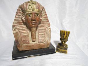 lot 235 image: EGYPIAN STATUES, ONE CARVED STONE
