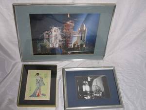 lot 191 image: 3 DIFFERENT FRAMED PICTURES &amp ART