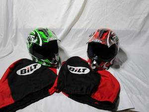 lot 247 image: 2 BUILT MOTOCROSS HELMETS