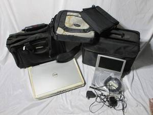 lot 262 image: MOVIE PLAYER, LAPTOP, UNTESTED, CARRYING CASES