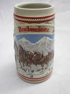 lot 337 image: 1985 LIMITED EDITION BUDWEISER STEIN HANDCRAFTED EXPRESSLY FOR ANHHEUSER-BUSCH INC. HANDCRAFTED BY CERAMARTE BRAZIL.