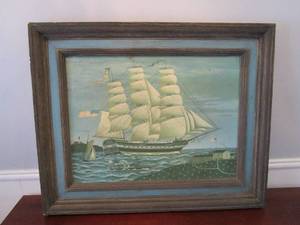 lot 17 image: VINTAGE PAINTING OF A SHIP