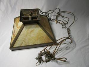 lot 378 image: VINTAGE HANGING CEILING LIGHT FIXTURE.