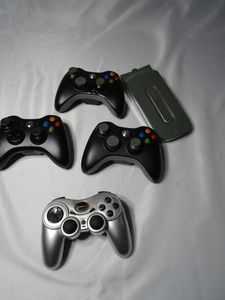 lot 400 image: LOT OF GAMING CONTROLLERS AND HARD DRIVE