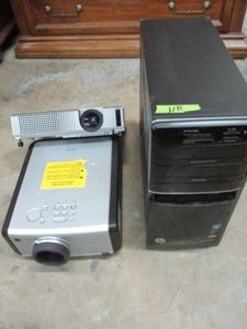 lot 435 image: PHILIPS PROJECTOR, DUKANE PROJECTOR, HP COMPUTER TOWER