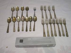 lot 136 image: VICTOR S CO. A1 OVERLAY IS, SPOONS &amp FORKS, MIKASA 18-8 SSTEEL, DISNEY MICKY FORK 18-8 SSTEEL